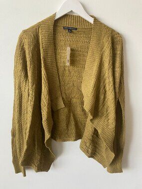 NWT Banana Republic Cable Knit Cardigan Medium | Wool Blend Draped Open Front